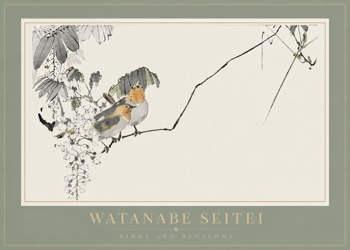 Watanabe Seitei Birds and Blossoms No2 - Póster