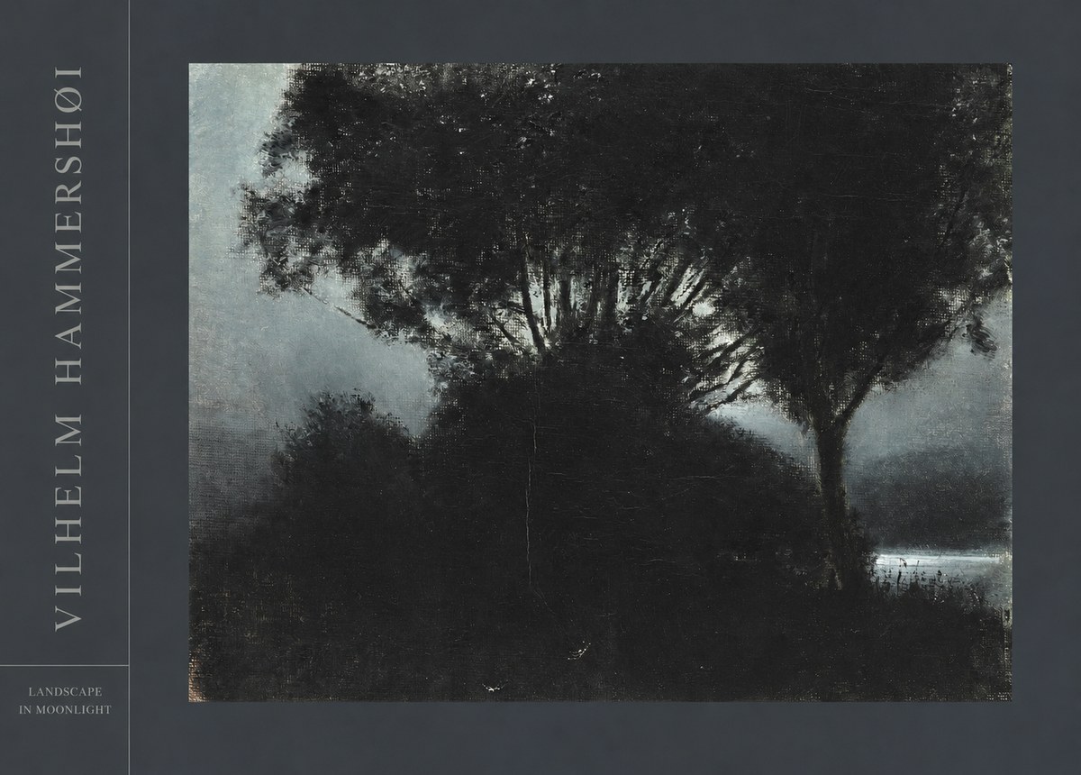 Vilhelm Hammershøi Landscape in Moonlight No4 - Póster