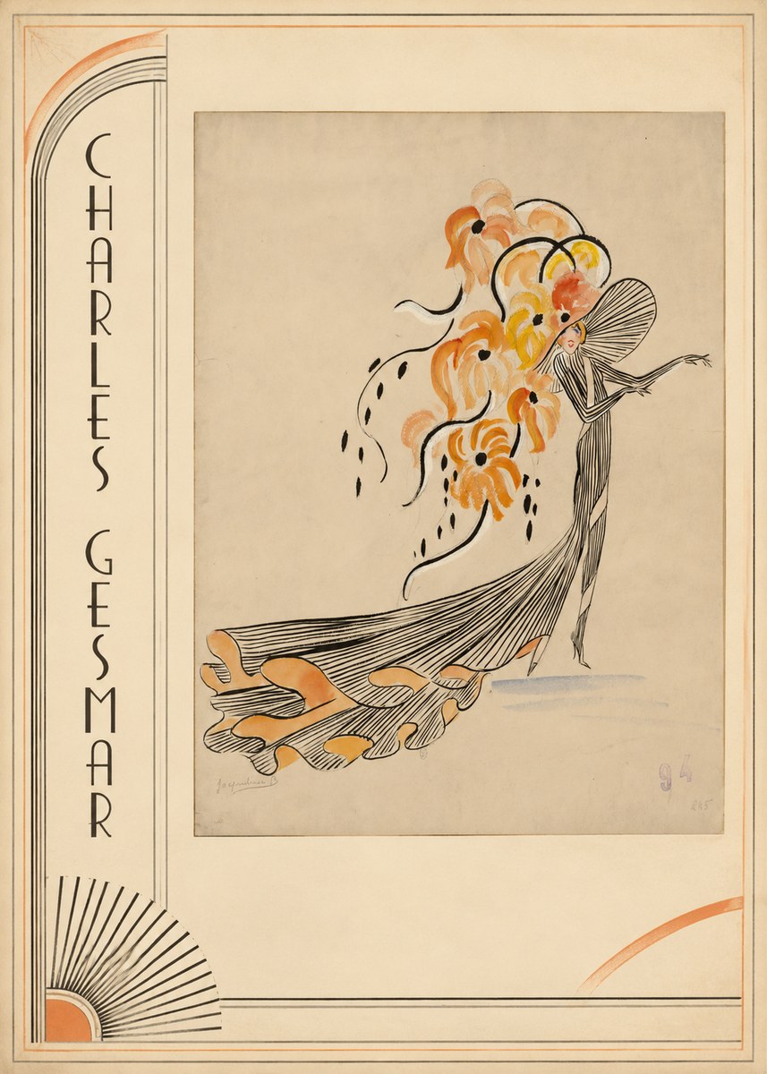 Charles Gesmar Lady with Floral Headdress No2 - Póster