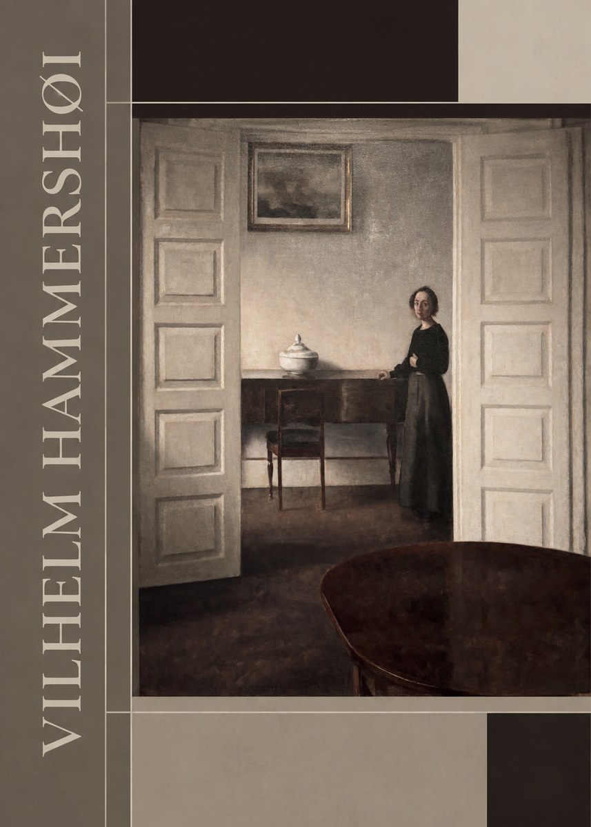 Vilhelm Hammershøi Interior with a Standing Woman No2 - Póster