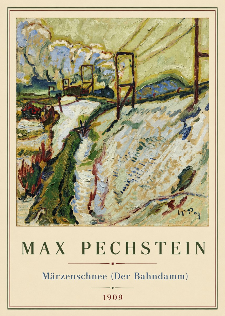 Max Pechstein Märzenschnee (Der Bahndamm) 1909 No2 - Póster