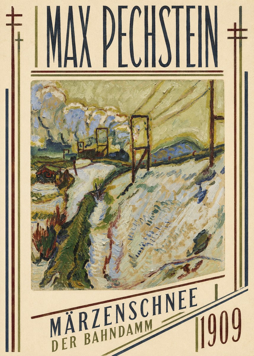 Max Pechstein Märzenschnee (Der Bahndamm) 1909 No5 - Póster