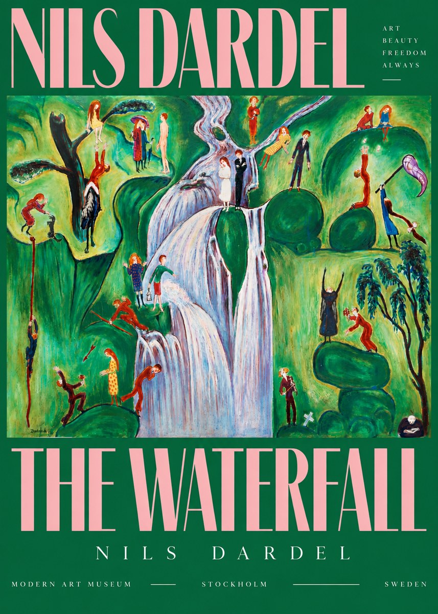 Nils Dardel The Waterfall No4 - Póster