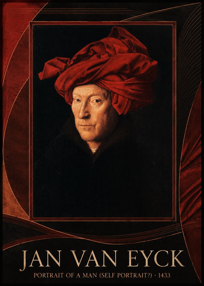 Jan van Eyck Portrait of a Man (Self Portrait?) No2 - Póster