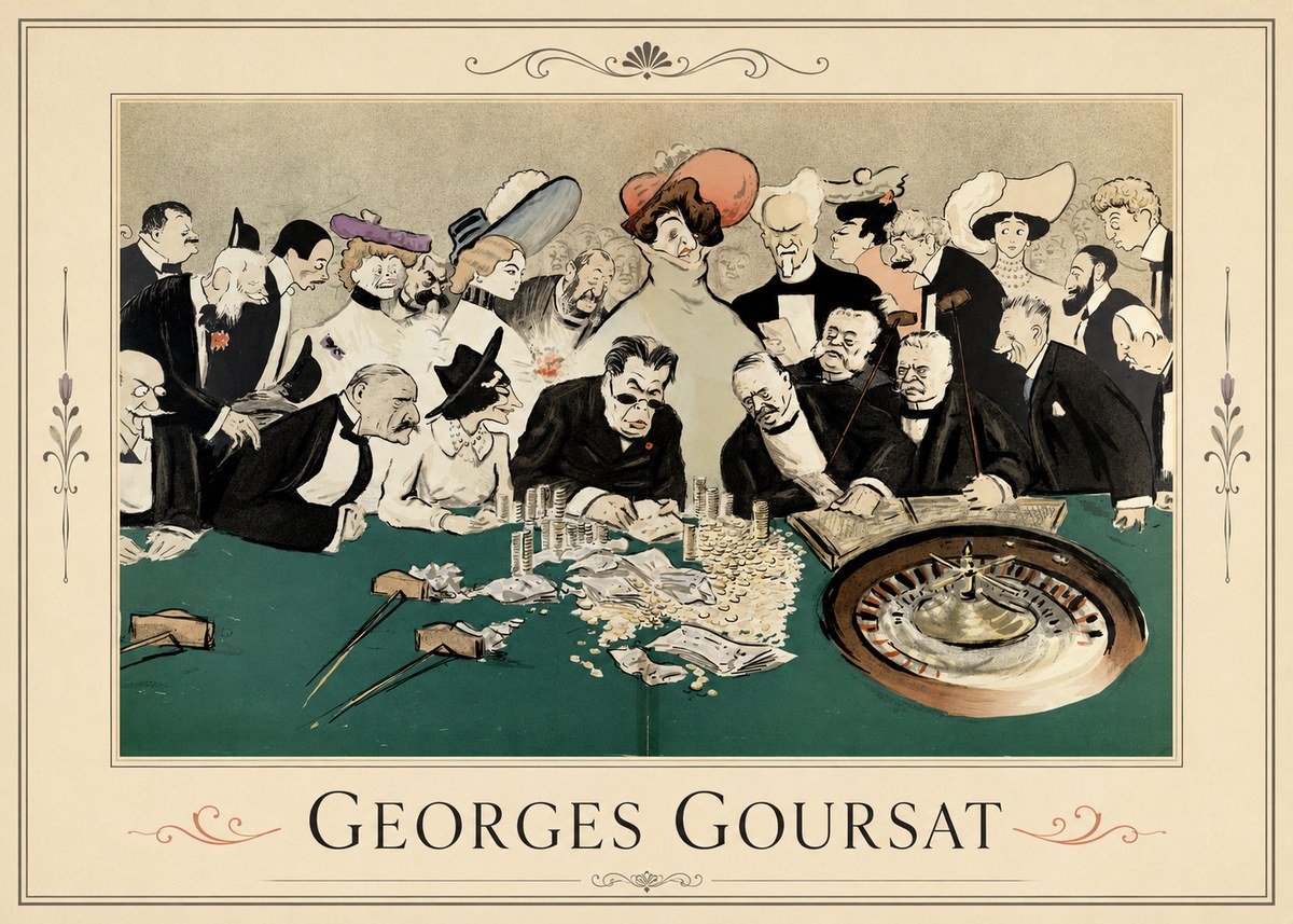 Georges Goursat At the Roulette Table No1 - Póster
