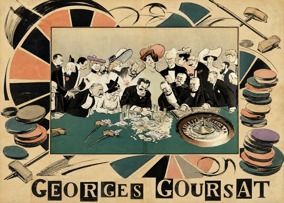Georges Goursat At the Roulette Table No6 - Póster
