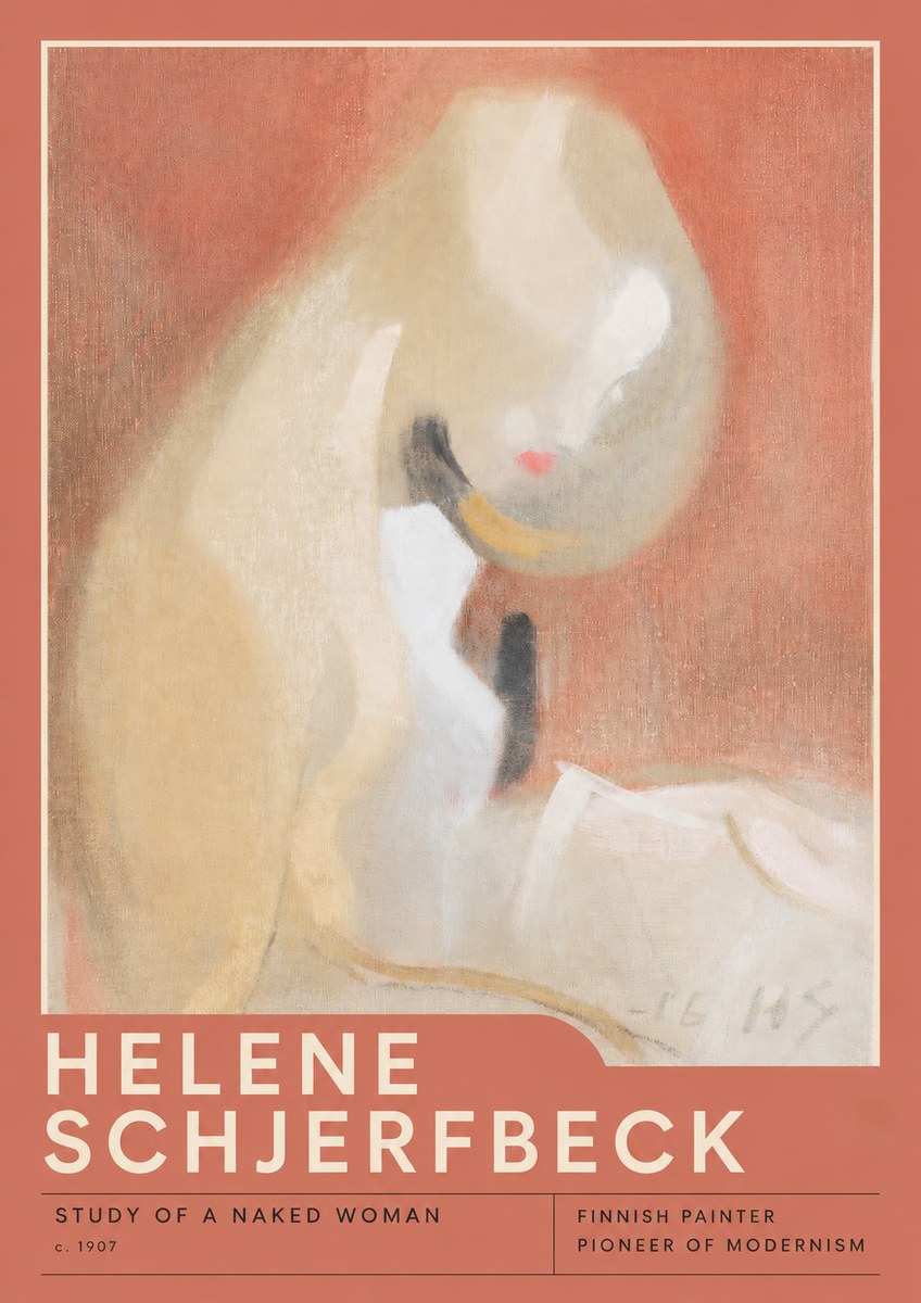 Helene Schjerfbeck Study of a Naked Woman No2 - Póster