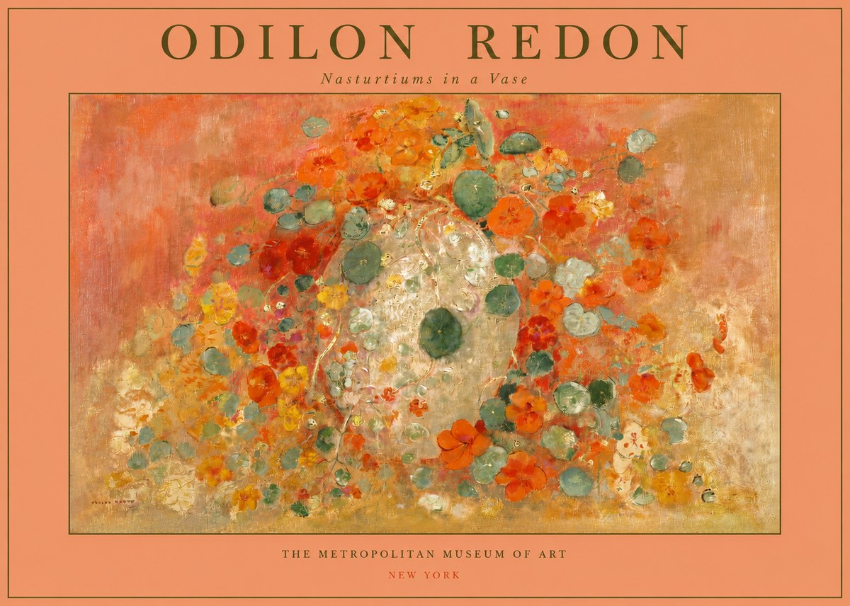 Odilon Redon Nasturtiums in a Vase No2 - Póster