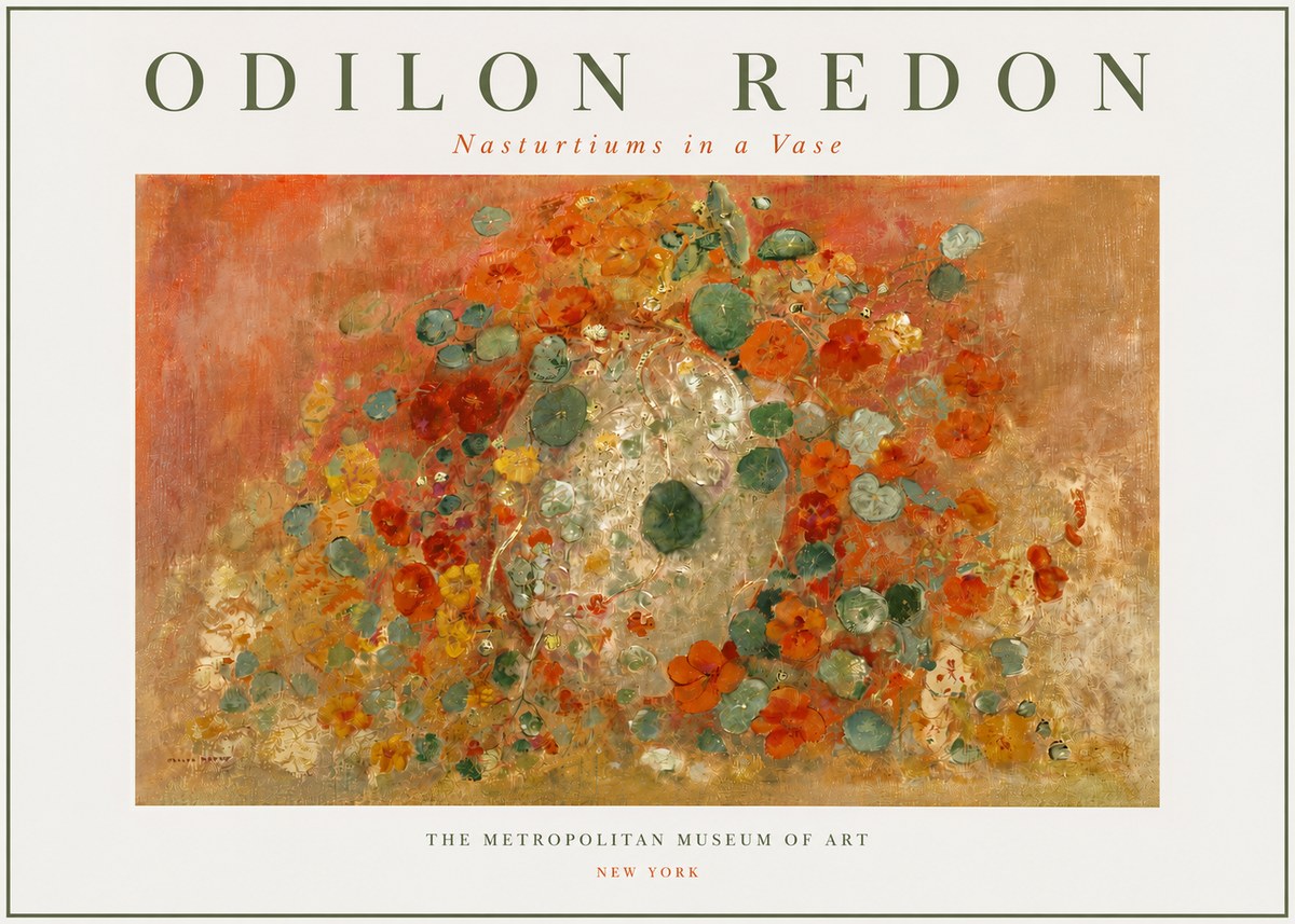 Odilon Redon Nasturtiums in a Vase No3 - Póster