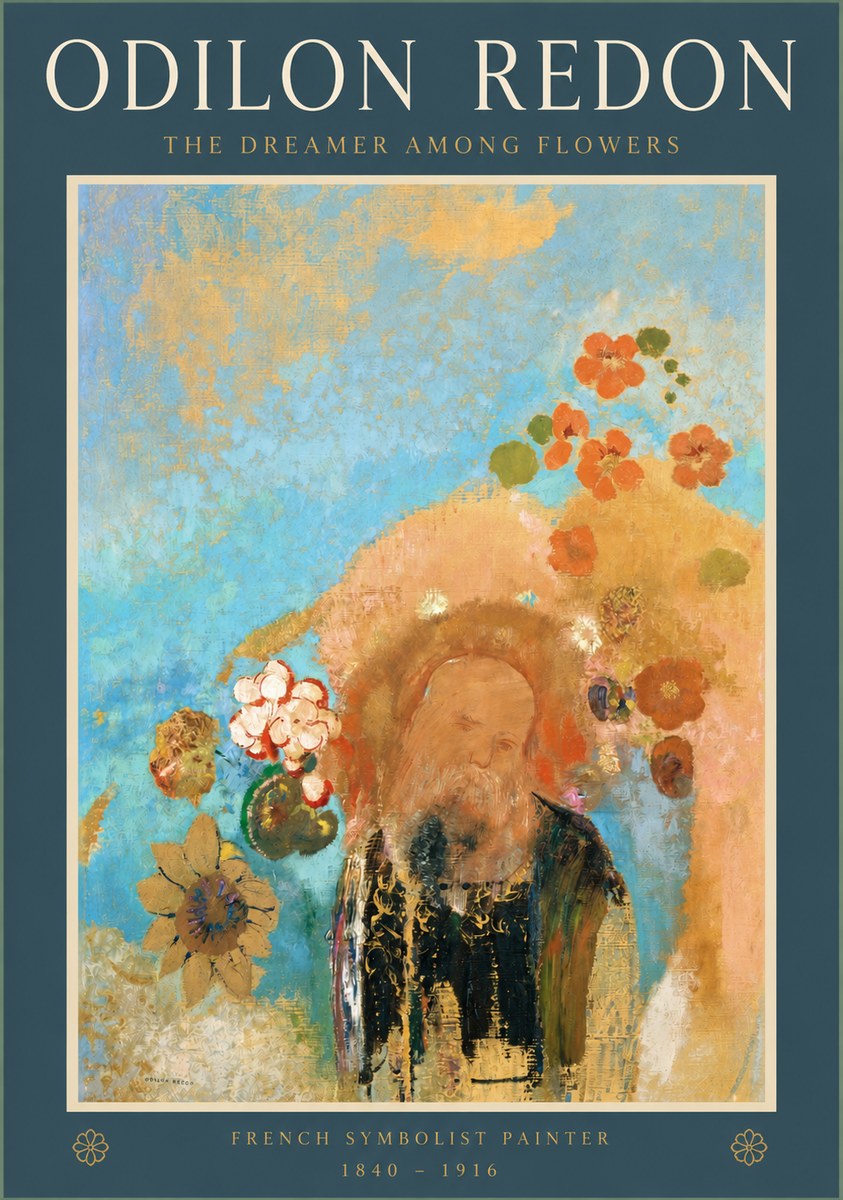 Odilon Redon The Dreamer Among Flowers No2 - Póster