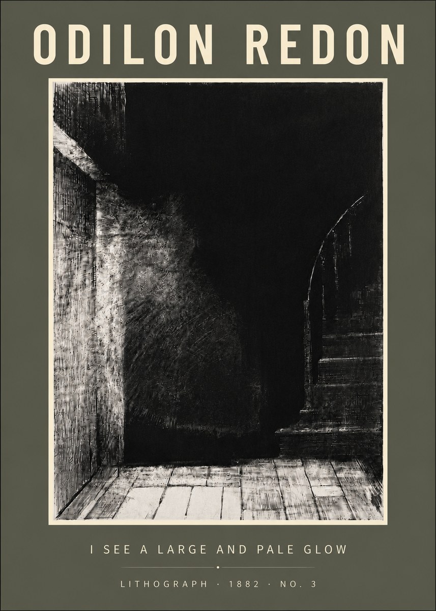 Odilon Redon I See a Large and Pale Glow No6 - Póster