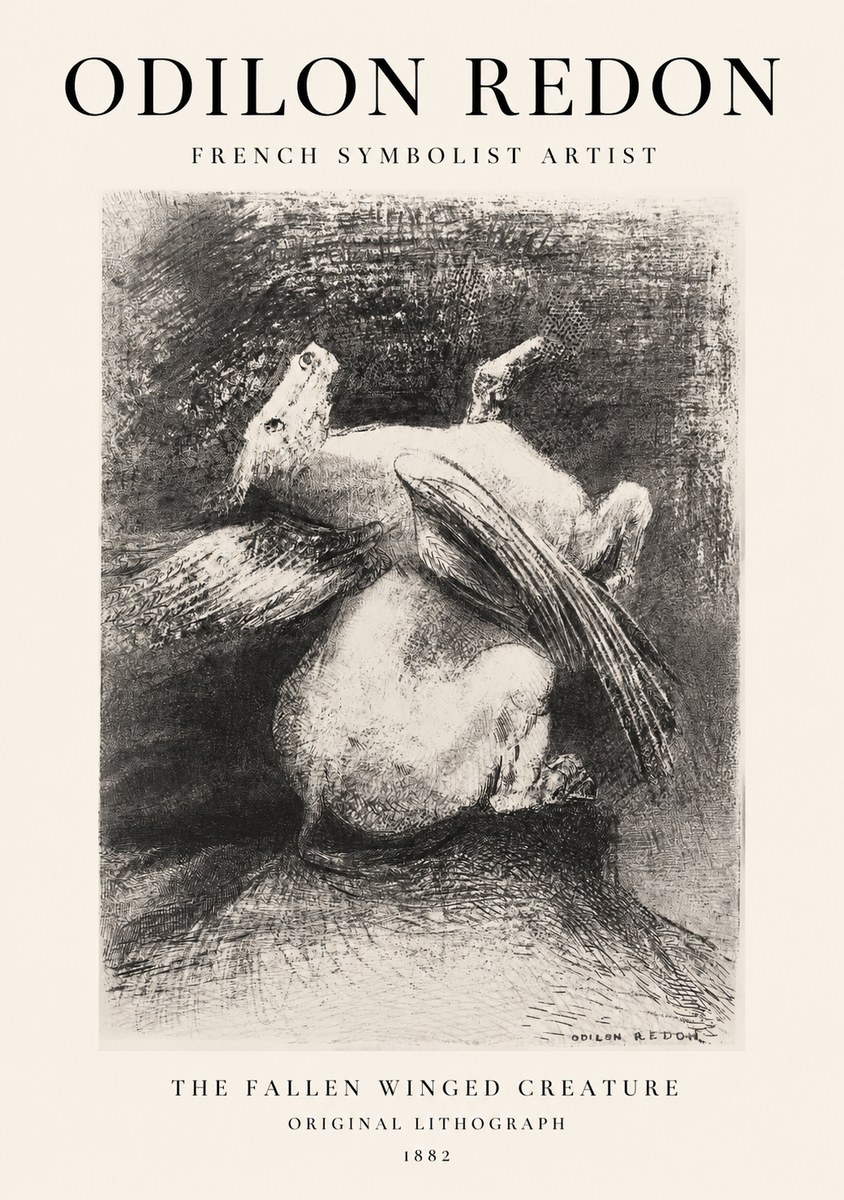 Odilon Redon The Fallen Winged Creature No1 - Póster