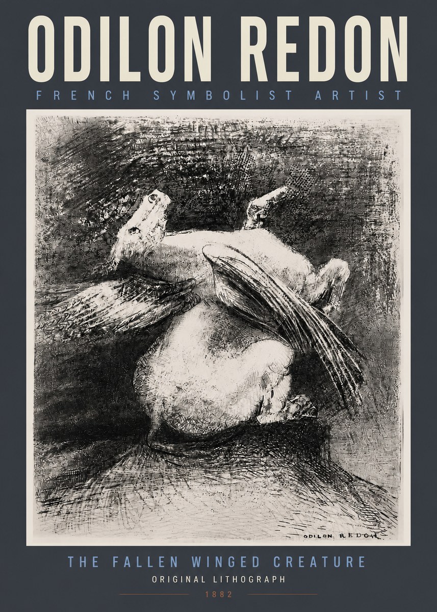 Odilon Redon The Fallen Winged Creature No2 - Póster