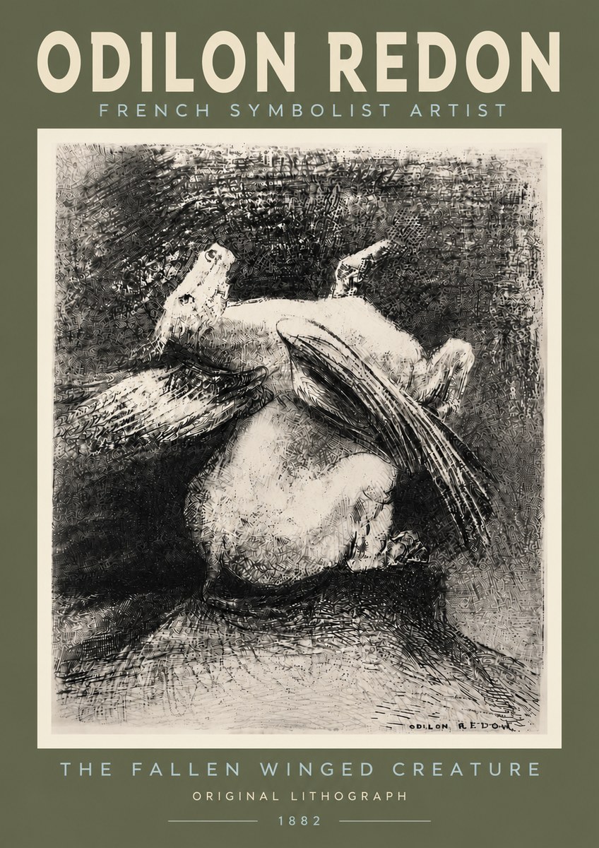 Odilon Redon The Fallen Winged Creature No4 - Póster
