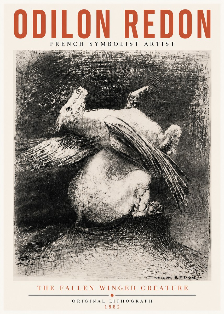 Odilon Redon The Fallen Winged Creature No5 - Póster