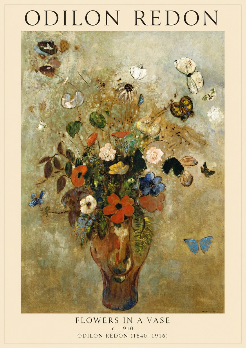 Odilon Redon Flowers in a Vase I No1 - Póster