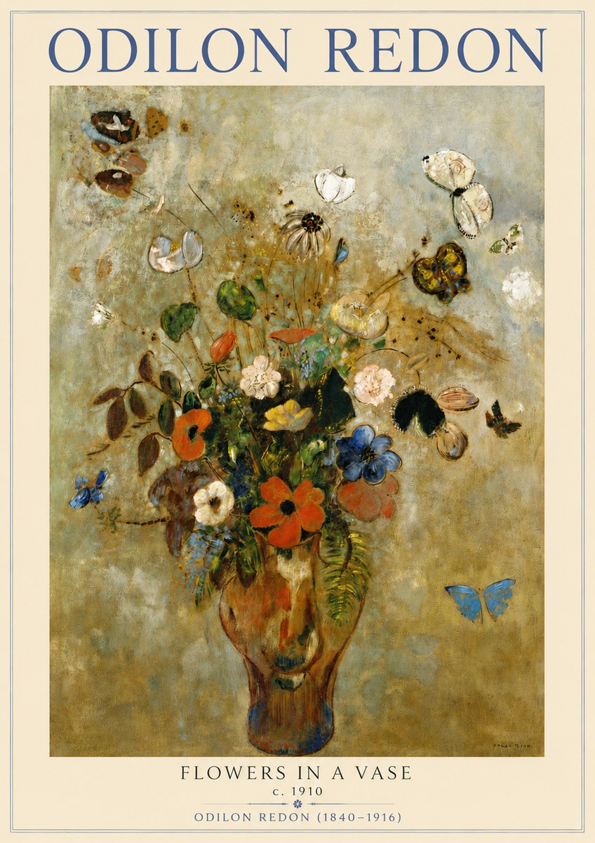Odilon Redon Flowers in a Vase I No3 - Póster