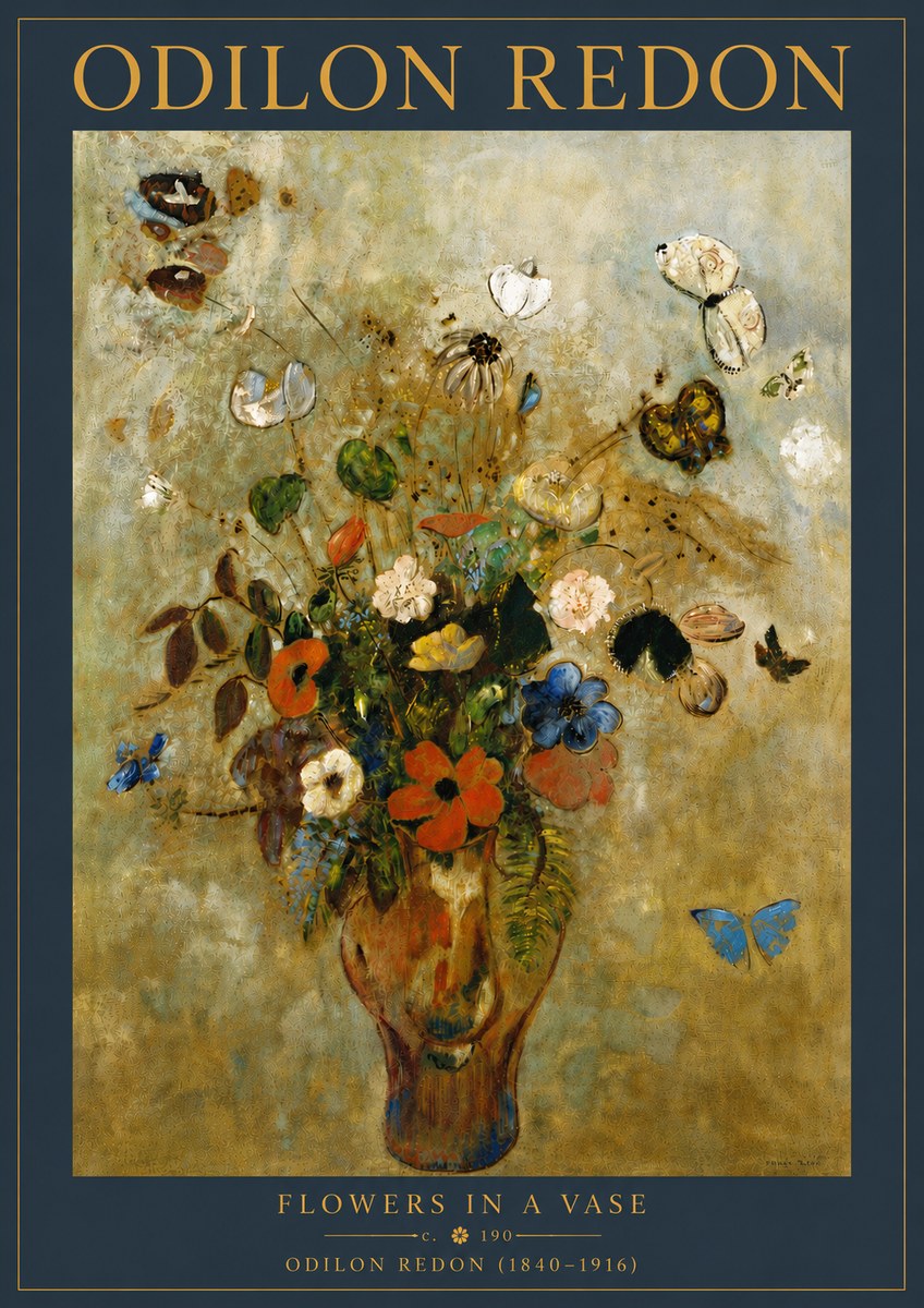 Odilon Redon Flowers in a Vase I No6 - Póster