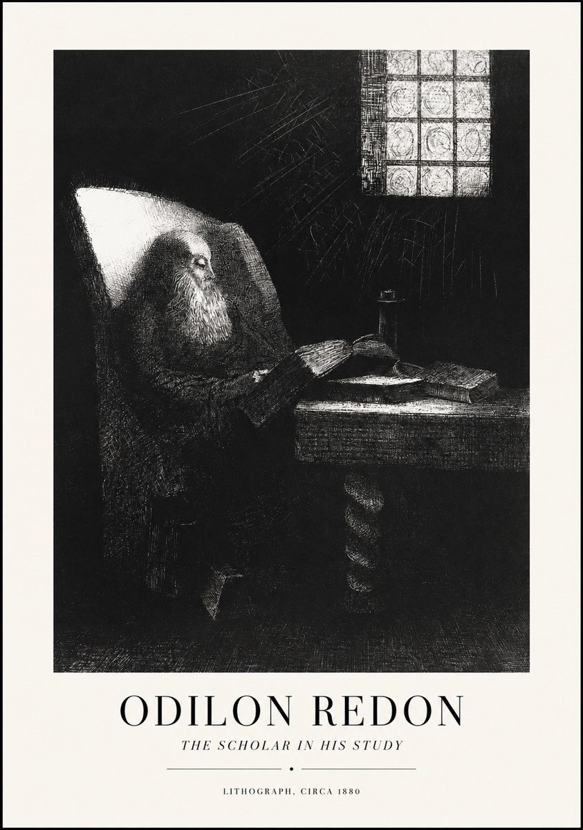 Odilon Redon The Scholar in His Study No1 - Póster