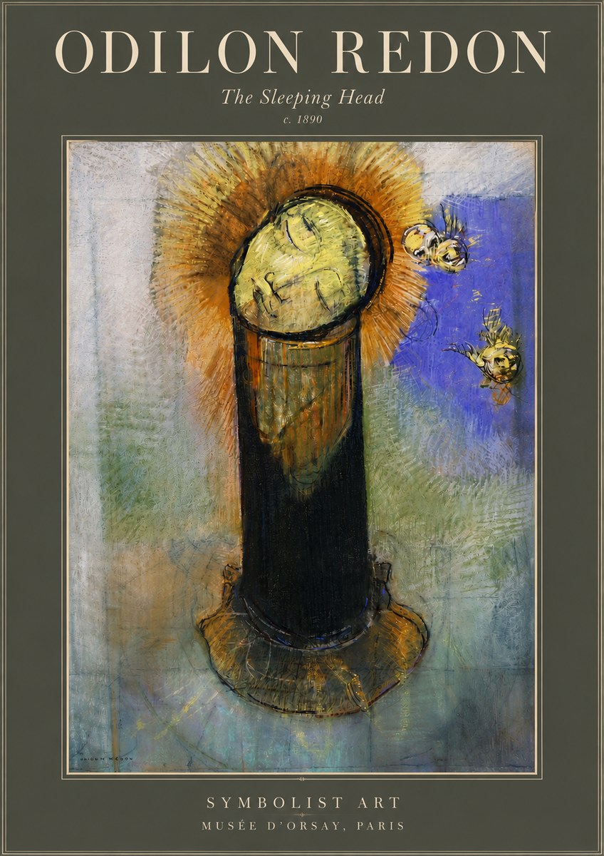 Odilon Redon The Sleeping Head No4 - Póster