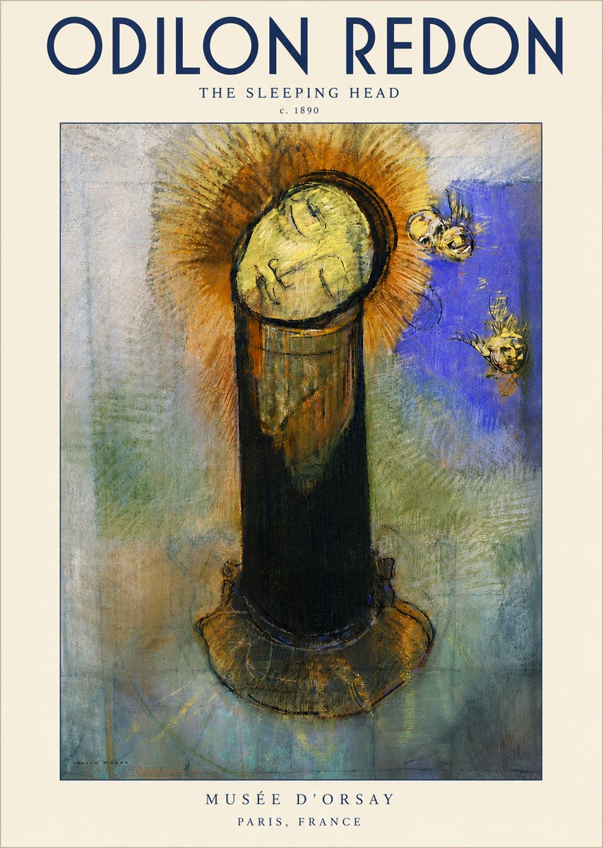 Odilon Redon The Sleeping Head No5 - Póster