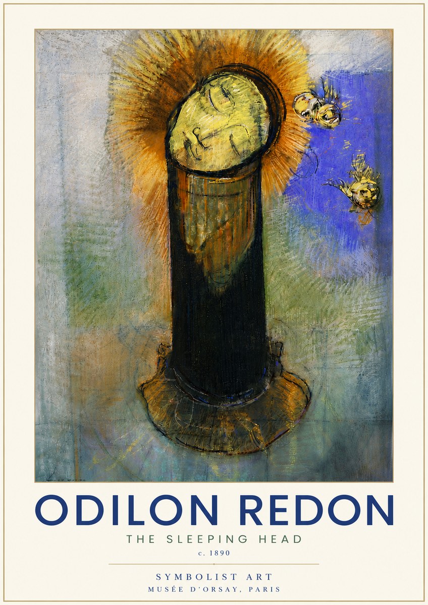 Odilon Redon The Sleeping Head No6 - Póster