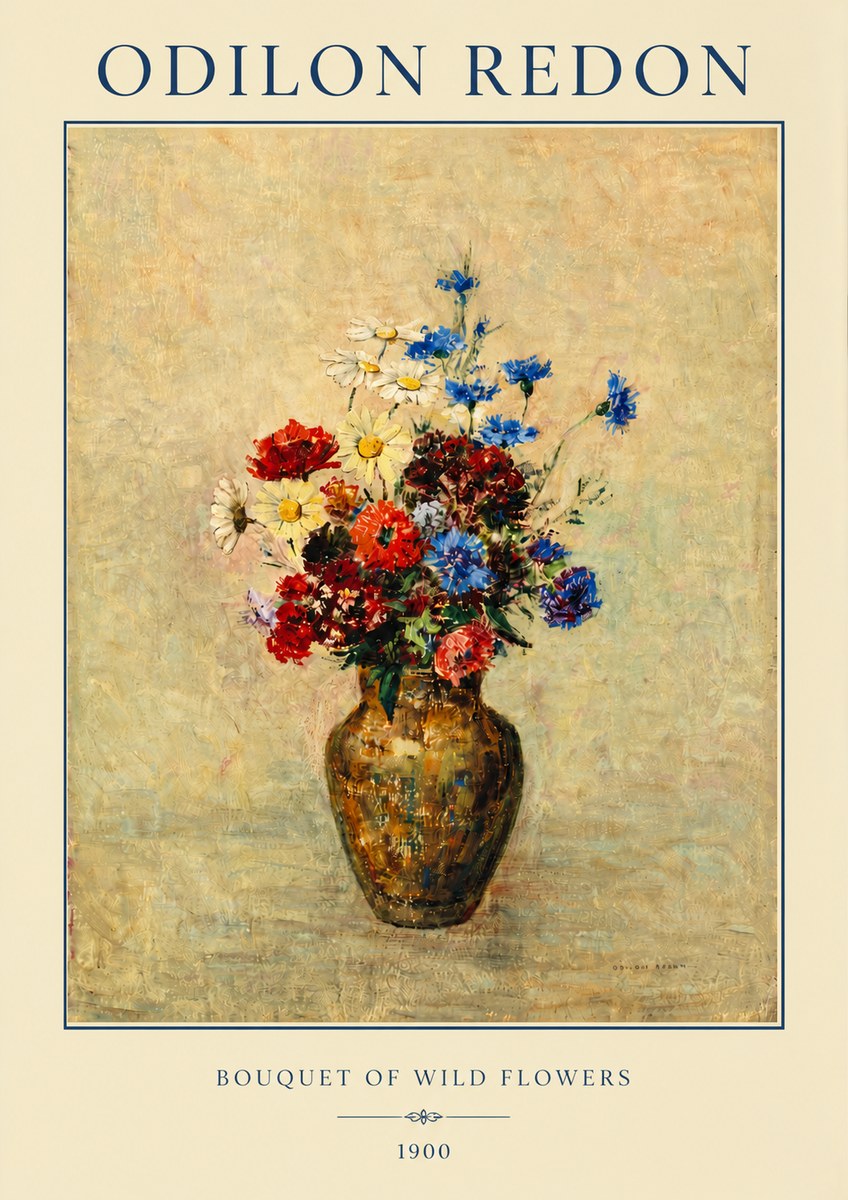 Odilon Redon Bouquet of Wild Flowers I No3 - Póster