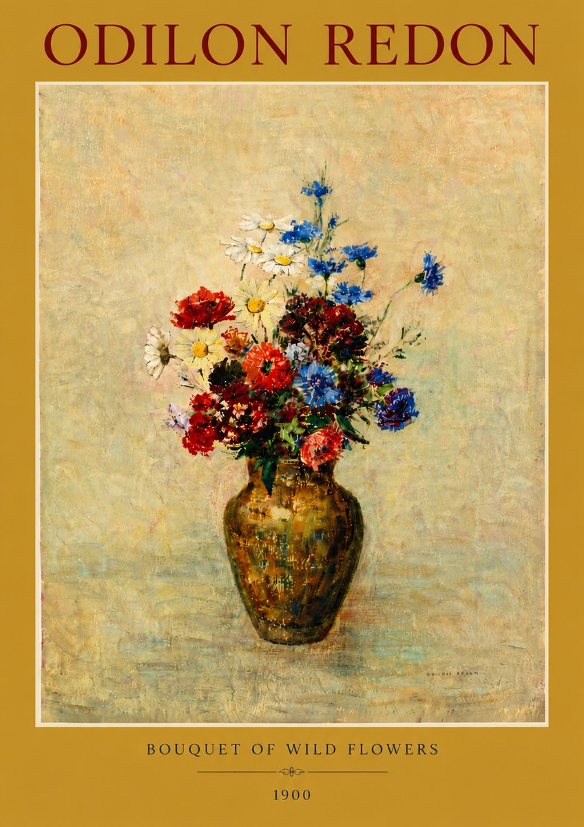 Odilon Redon Bouquet of Wild Flowers I No6 - Póster