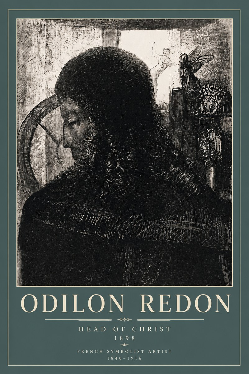Odilon Redon Head of Christ II No5 - Póster