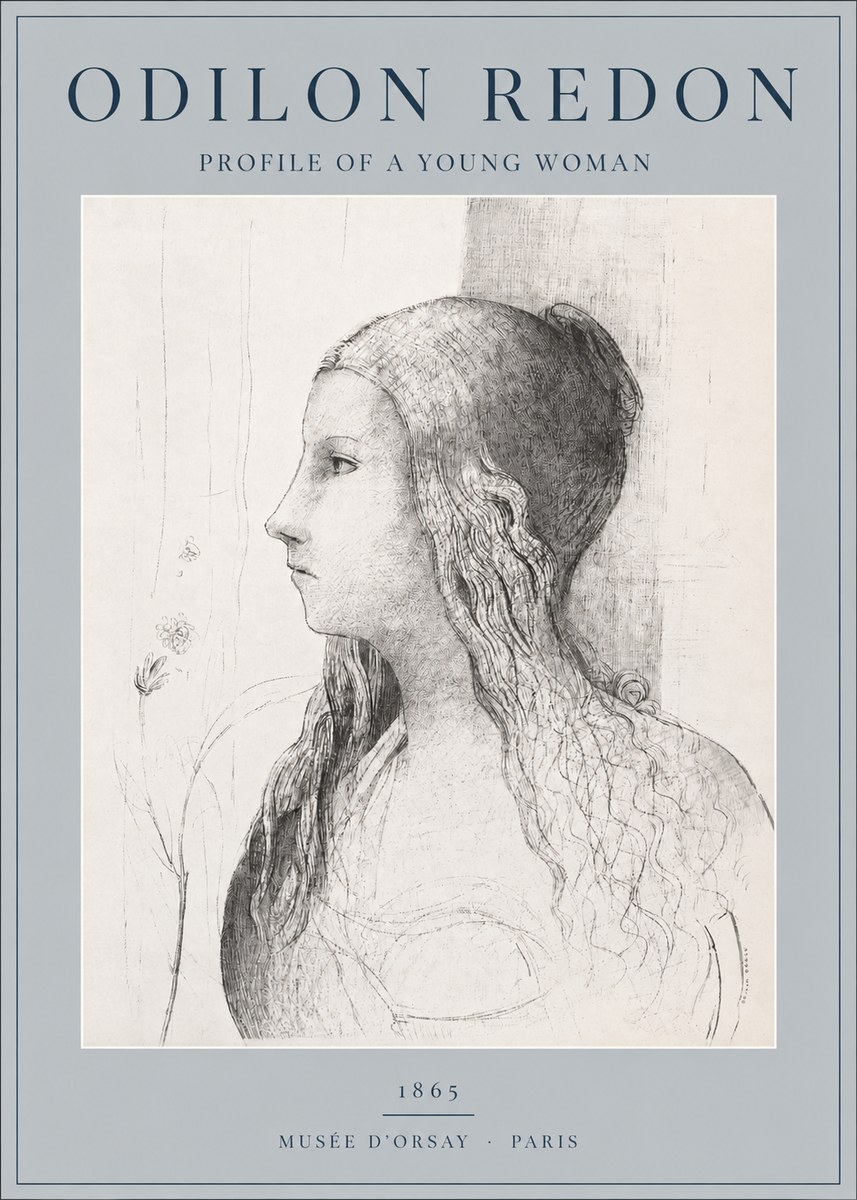 Odilon Redon Profile of a Young Woman No2 - Póster