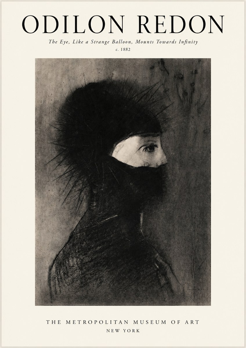 Odilon Redon The Eye, Like a Strange Balloon, Mounts Towards Infinity No1 - Póster