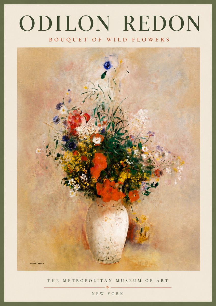 Odilon Redon Bouquet of Wild Flowers II No5 - Póster