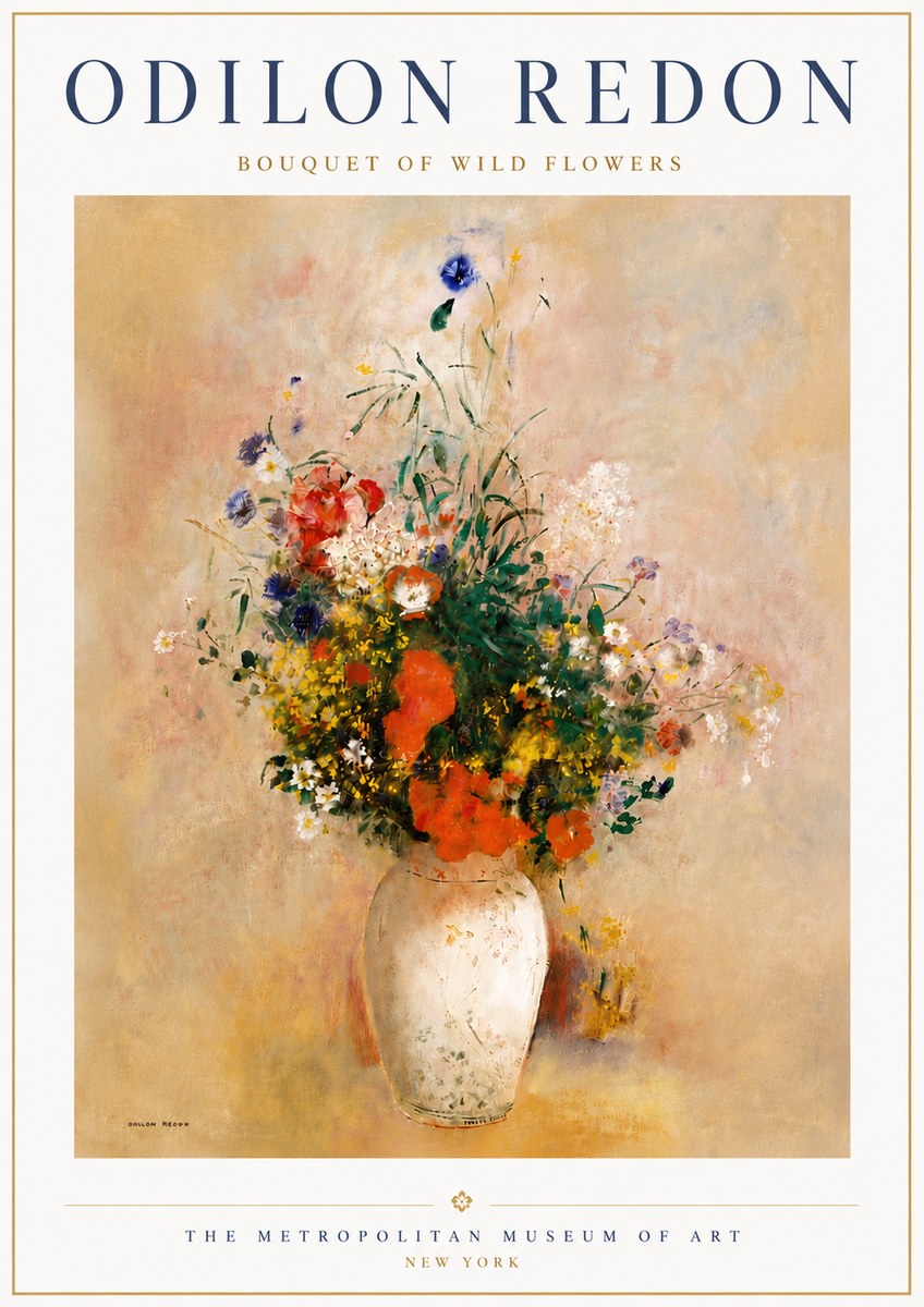 Odilon Redon Bouquet of Wild Flowers II No6 - Póster