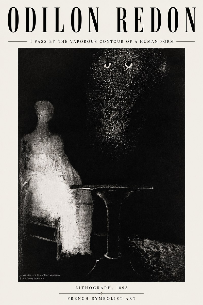 Odilon Redon I Pass by the Vaporous Contour of a Human Form No6 - Póster
