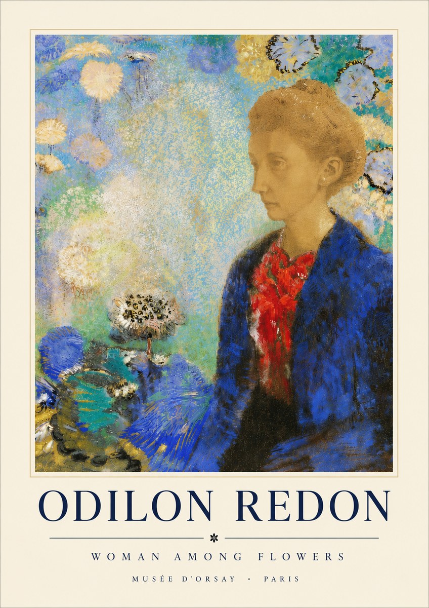 Odilon Redon Woman Among Flowers No4 - Póster