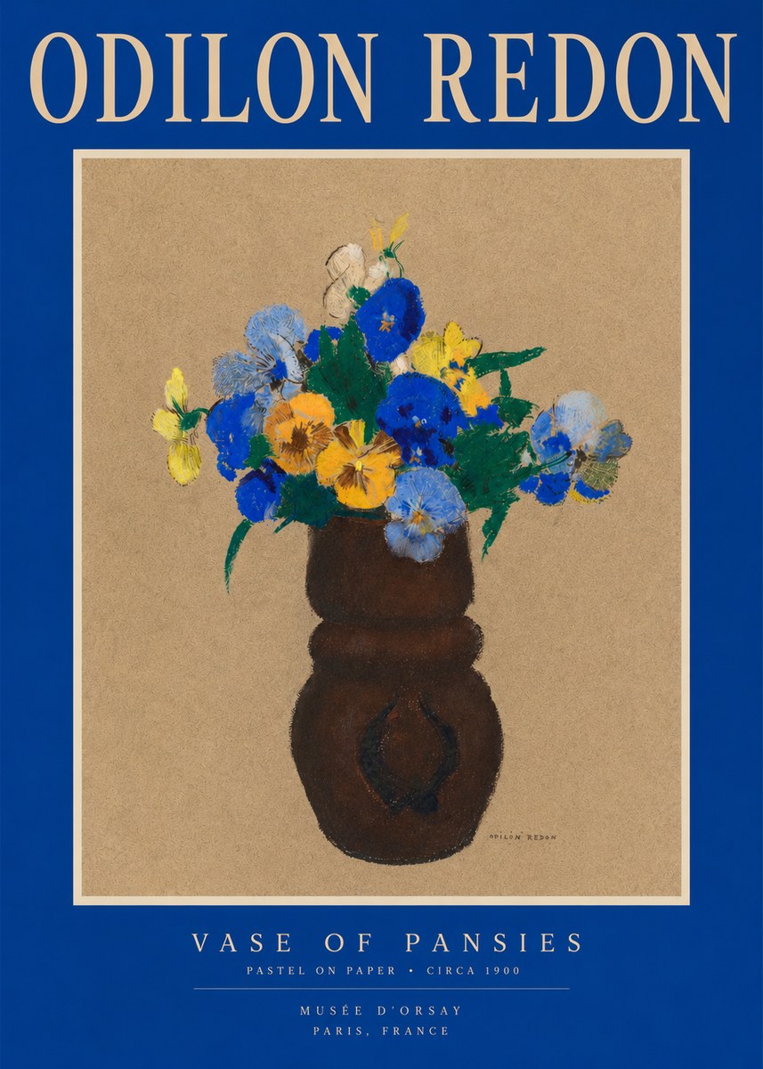 Odilon Redon Vase of Pansies No2 - Póster
