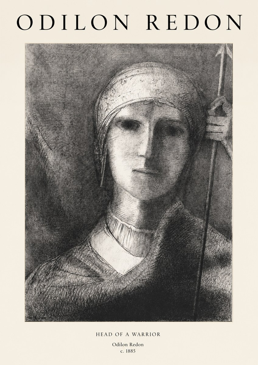 Odilon Redon Head of a Warrior No1 - Póster