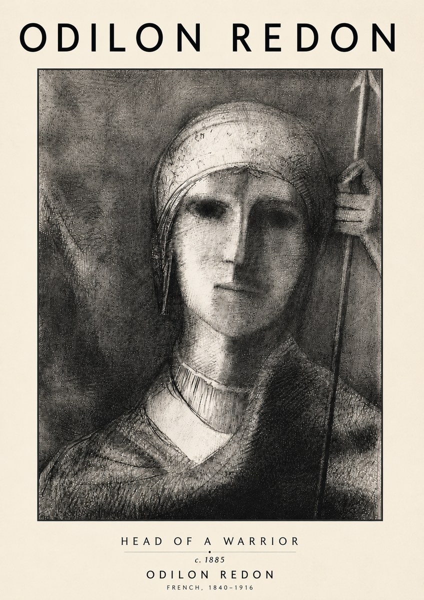 Odilon Redon Head of a Warrior No6 - Póster