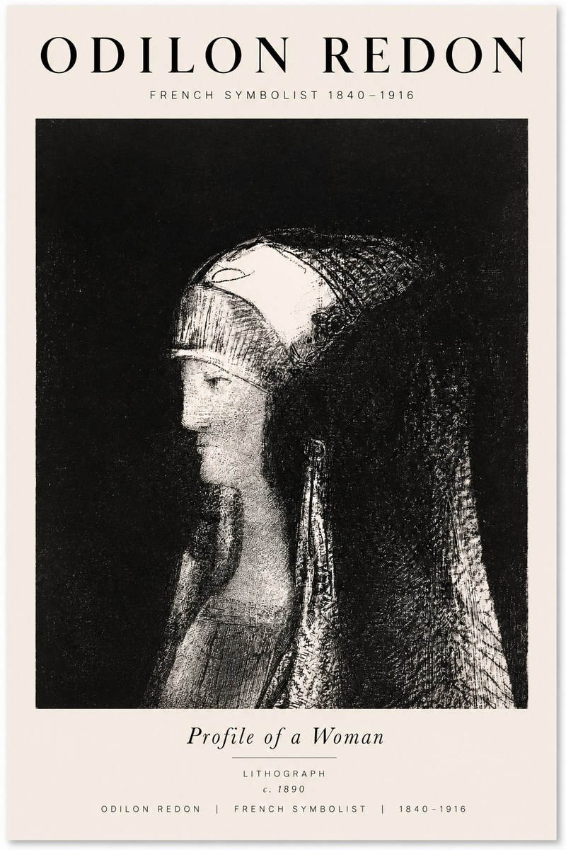 Odilon Redon Profile of a Woman No1 - Póster
