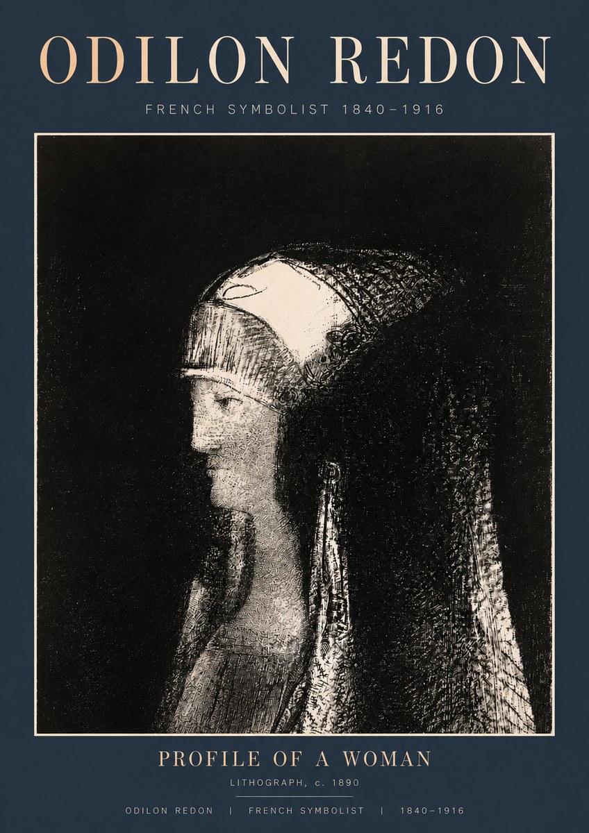 Odilon Redon Profile of a Woman No2 - Póster