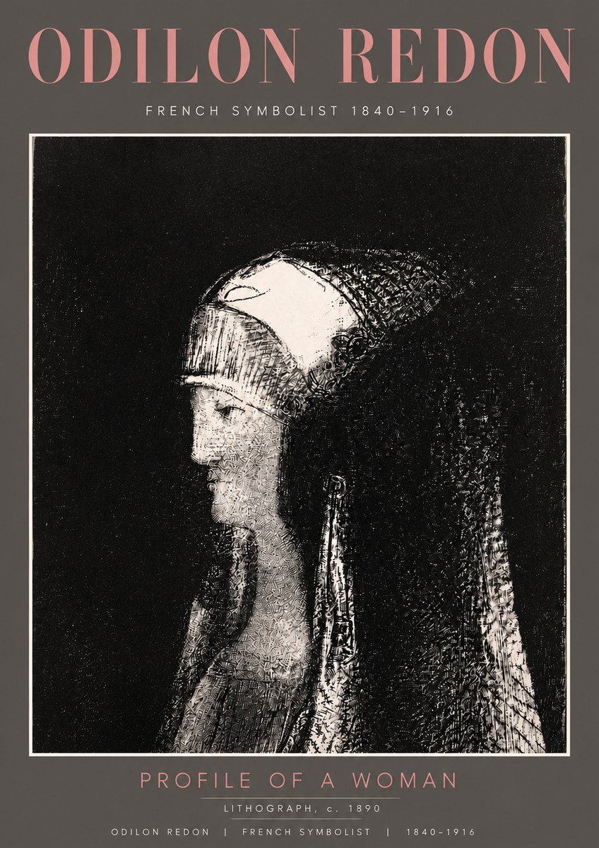 Odilon Redon Profile of a Woman No4 - Póster