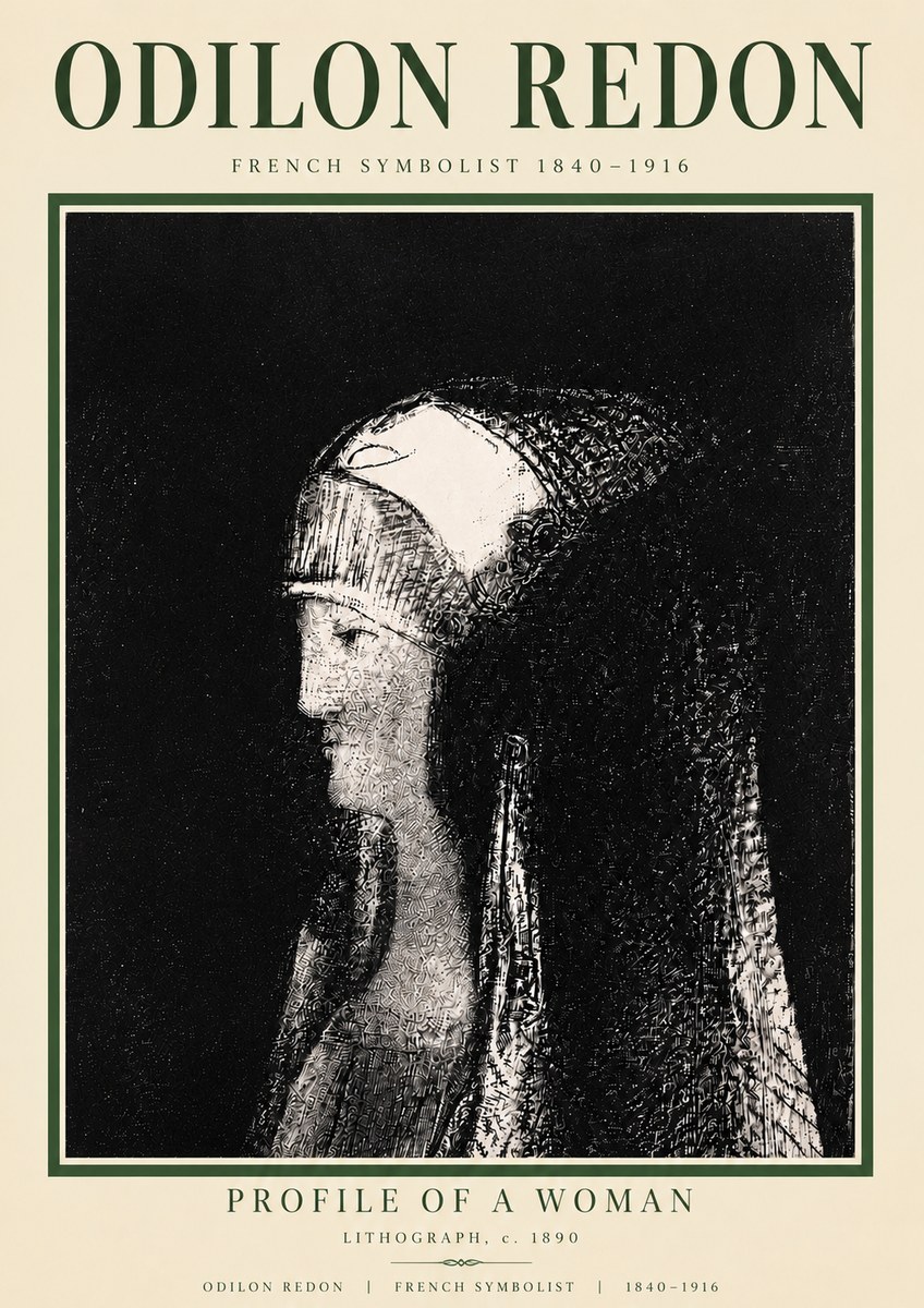 Odilon Redon Profile of a Woman No5 - Póster