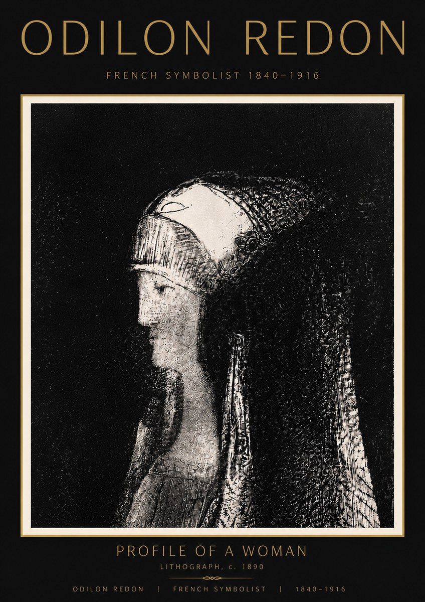 Odilon Redon Profile of a Woman No6 - Póster