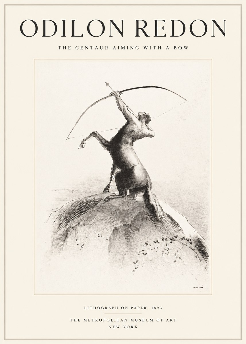 Odilon Redon The Centaur Aiming with a Bow No1 - Póster