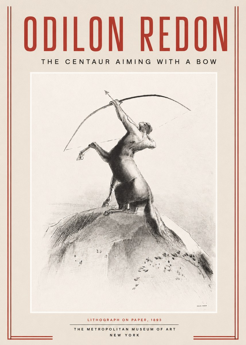 Odilon Redon The Centaur Aiming with a Bow No2 - Póster