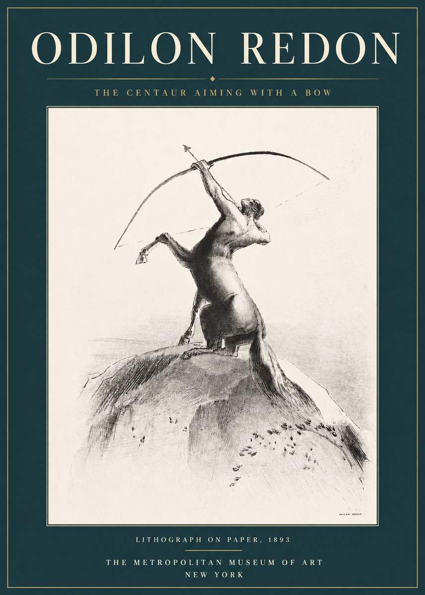 Odilon Redon The Centaur Aiming with a Bow No4 - Póster