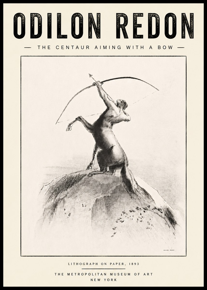Odilon Redon The Centaur Aiming with a Bow No5 - Póster
