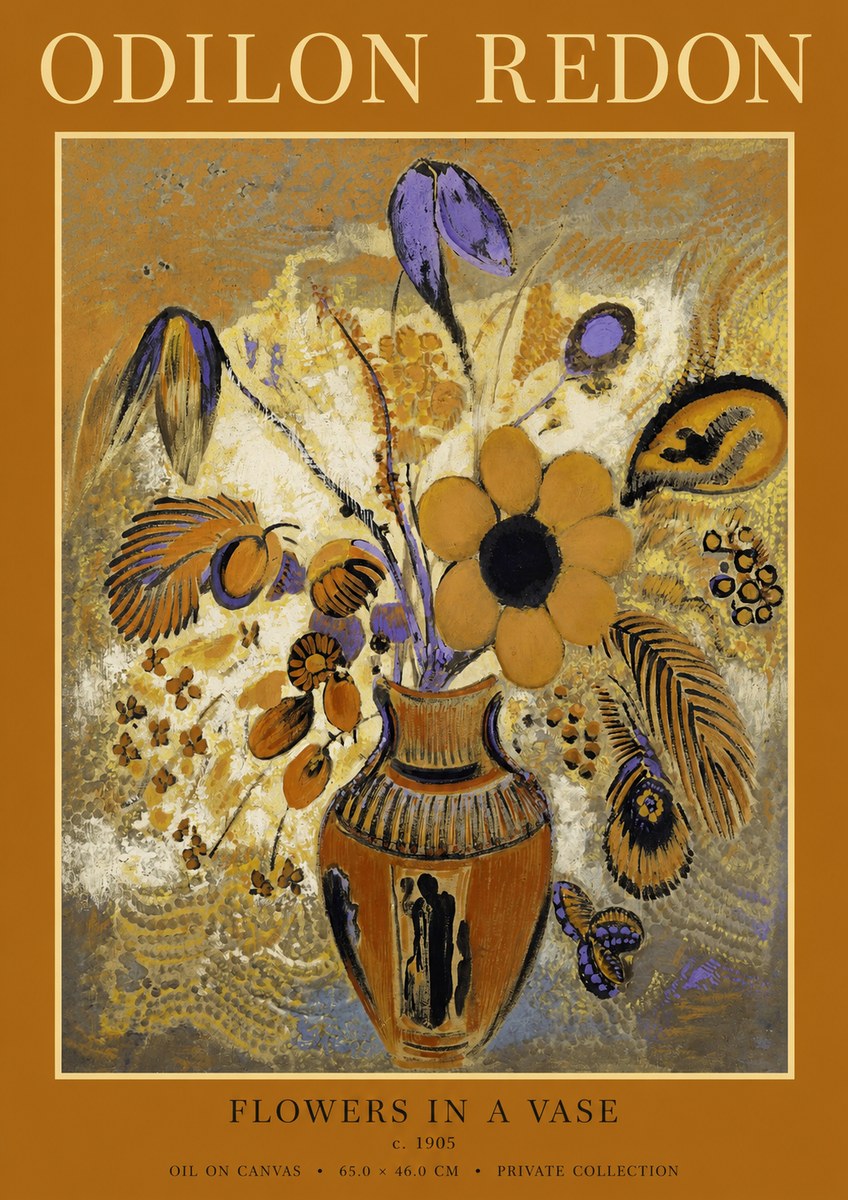 Odilon Redon Flowers in a Vase II No1 - Póster