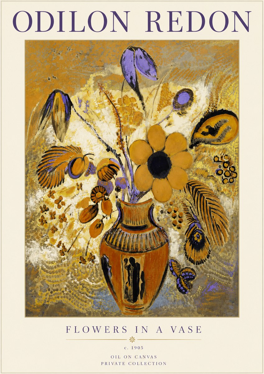 Odilon Redon Flowers in a Vase II No2 - Póster