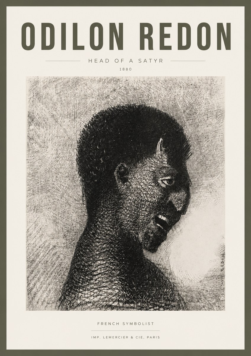 Odilon Redon Head of a Satyr No3 - Póster